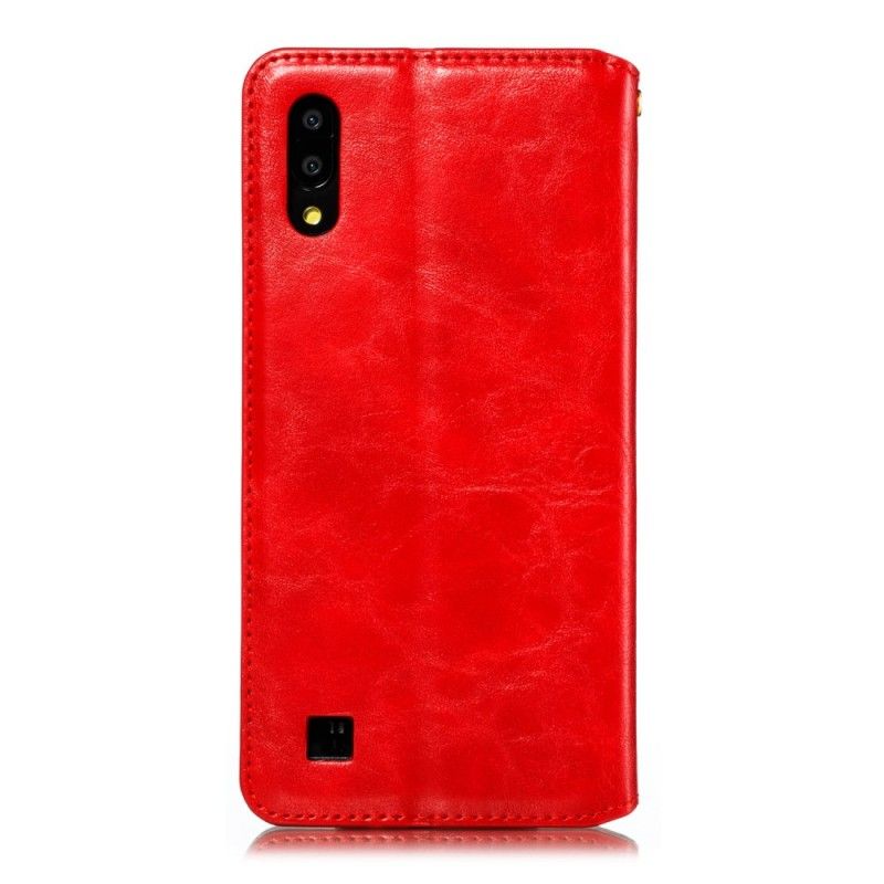 Flip Case Samsung Galaxy A10 Rot Eleganter Lederstil Mit Riemen