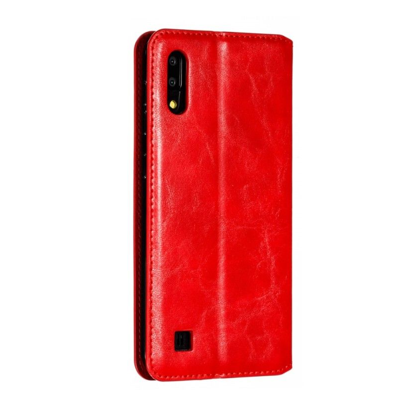 Flip Case Samsung Galaxy A10 Rot Eleganter Lederstil Mit Riemen