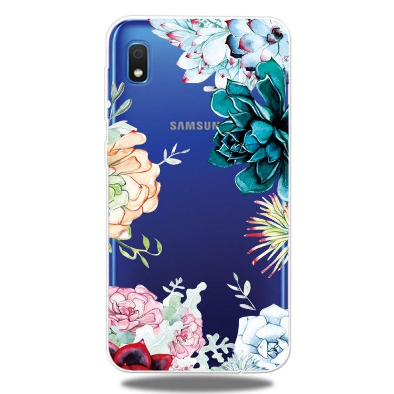 Hülle Samsung Galaxy A10 Handyhülle Transparente Aquarellblumen