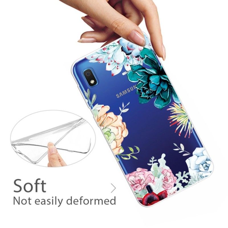Hülle Samsung Galaxy A10 Handyhülle Transparente Aquarellblumen