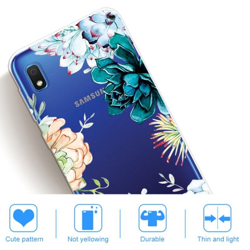 Hülle Samsung Galaxy A10 Handyhülle Transparente Aquarellblumen
