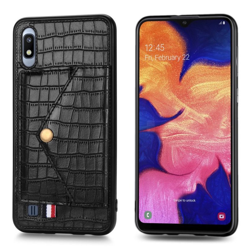 Hülle Samsung Galaxy A10 Krokodilkartenhalter Und -Halter