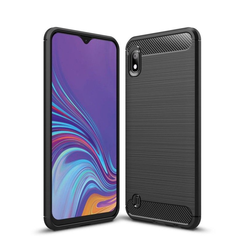 Hülle Samsung Galaxy A10 Schwarz Gebürstete Kohlefaser