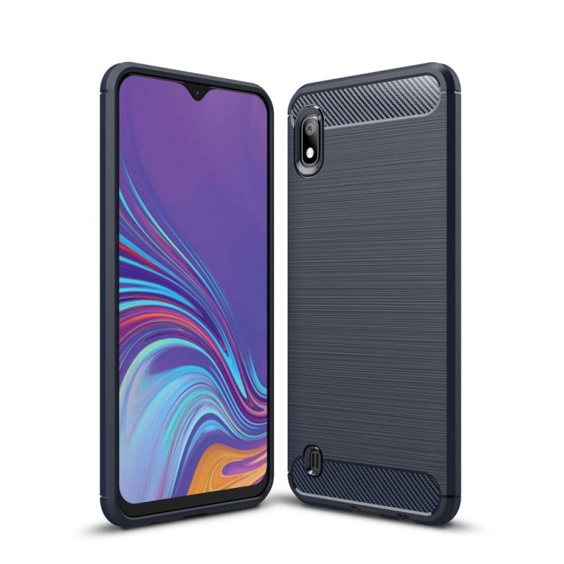 Hülle Samsung Galaxy A10 Schwarz Gebürstete Kohlefaser