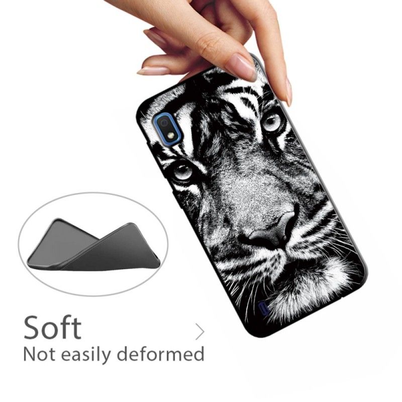 Hülle Samsung Galaxy A10 Schwarzweiss-Tiger