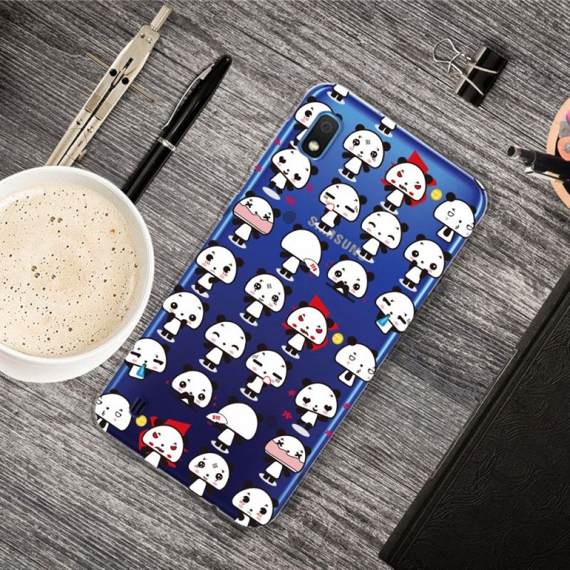 Hülle Samsung Galaxy A10 Transparente Lustige Pandas
