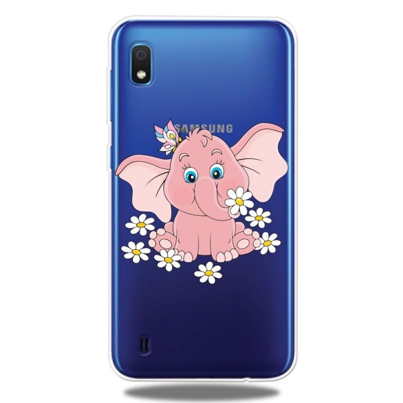 Hülle Samsung Galaxy A10 Transparenter Rosa Elefant