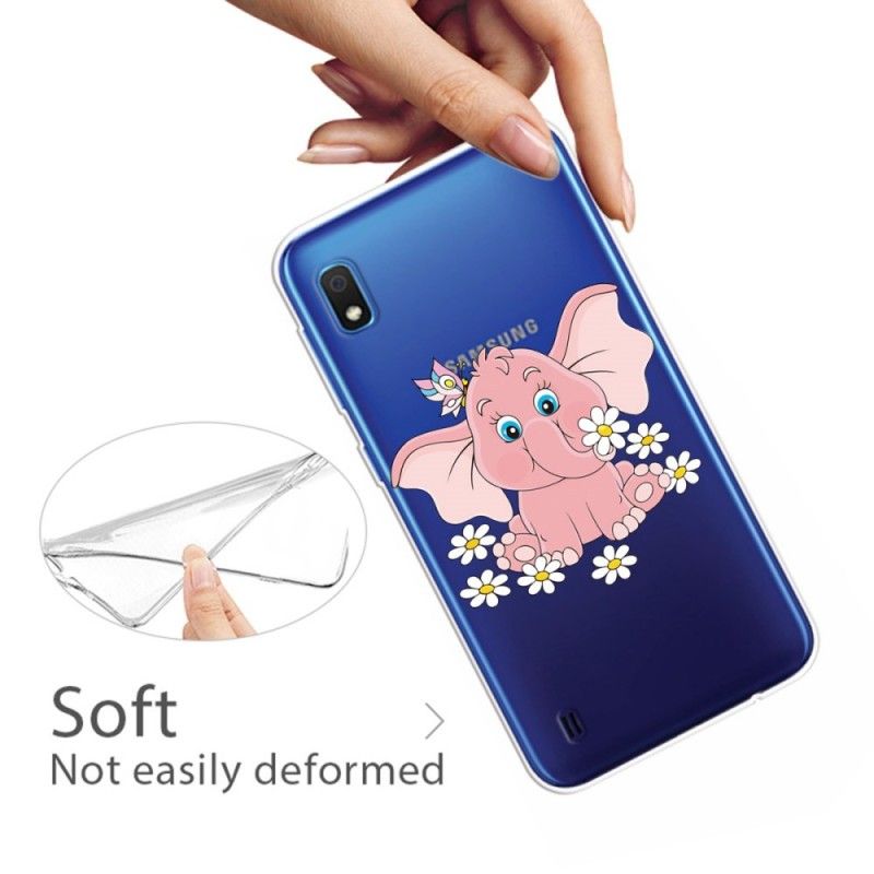 Hülle Samsung Galaxy A10 Transparenter Rosa Elefant