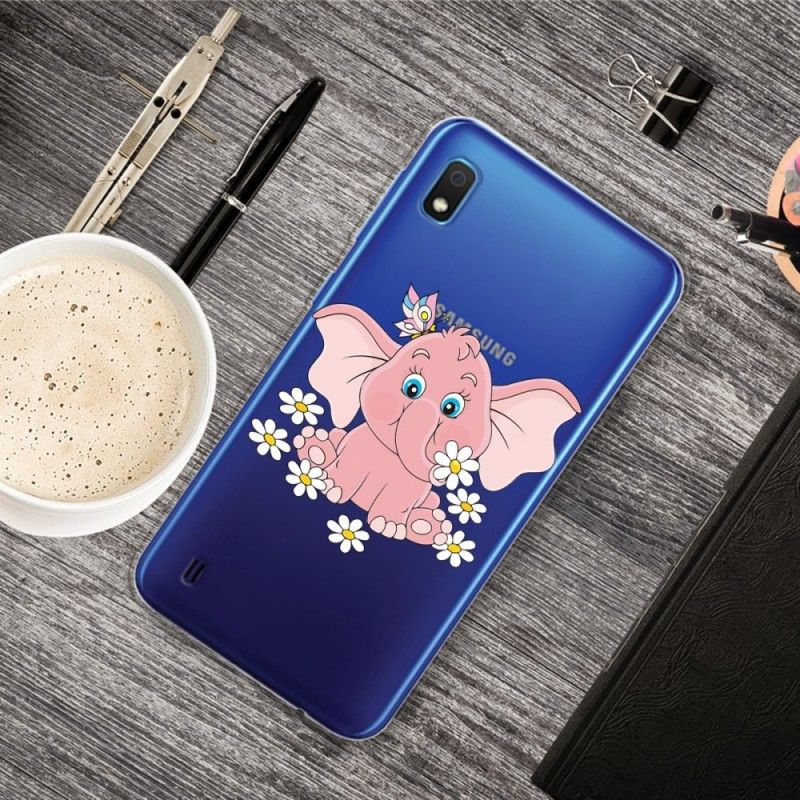 Hülle Samsung Galaxy A10 Transparenter Rosa Elefant