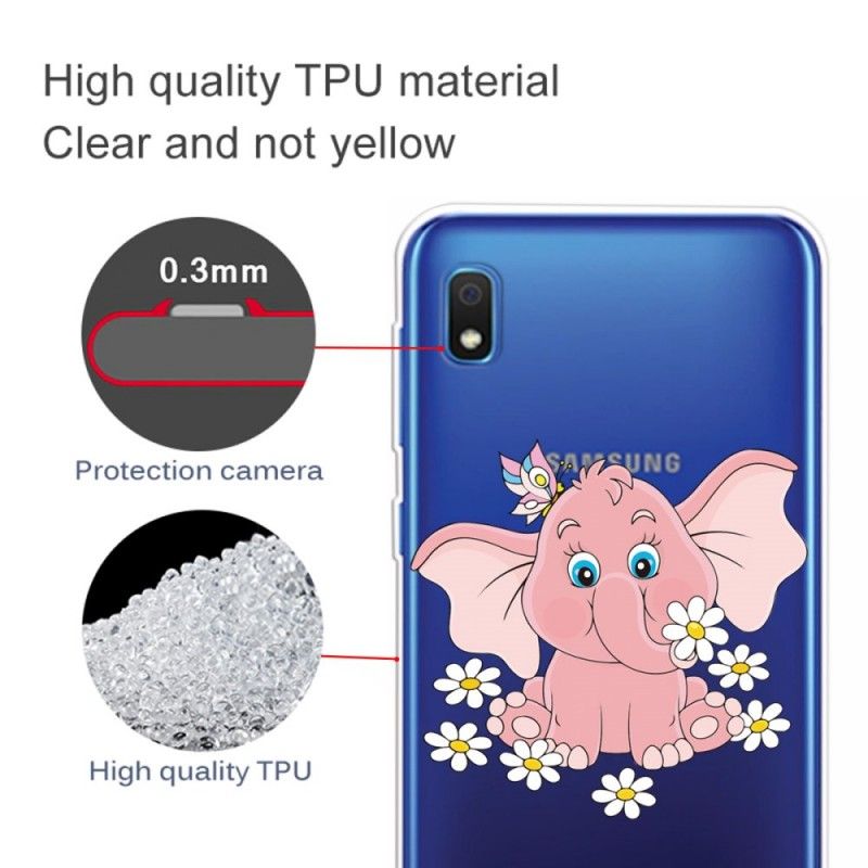 Hülle Samsung Galaxy A10 Transparenter Rosa Elefant