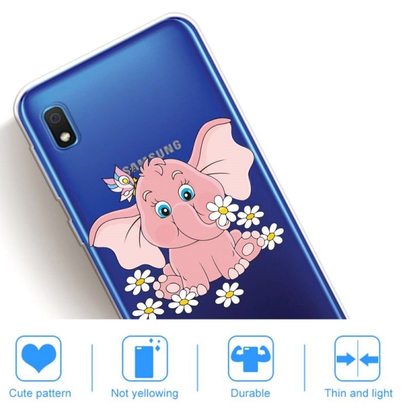 Hülle Samsung Galaxy A10 Transparenter Rosa Elefant