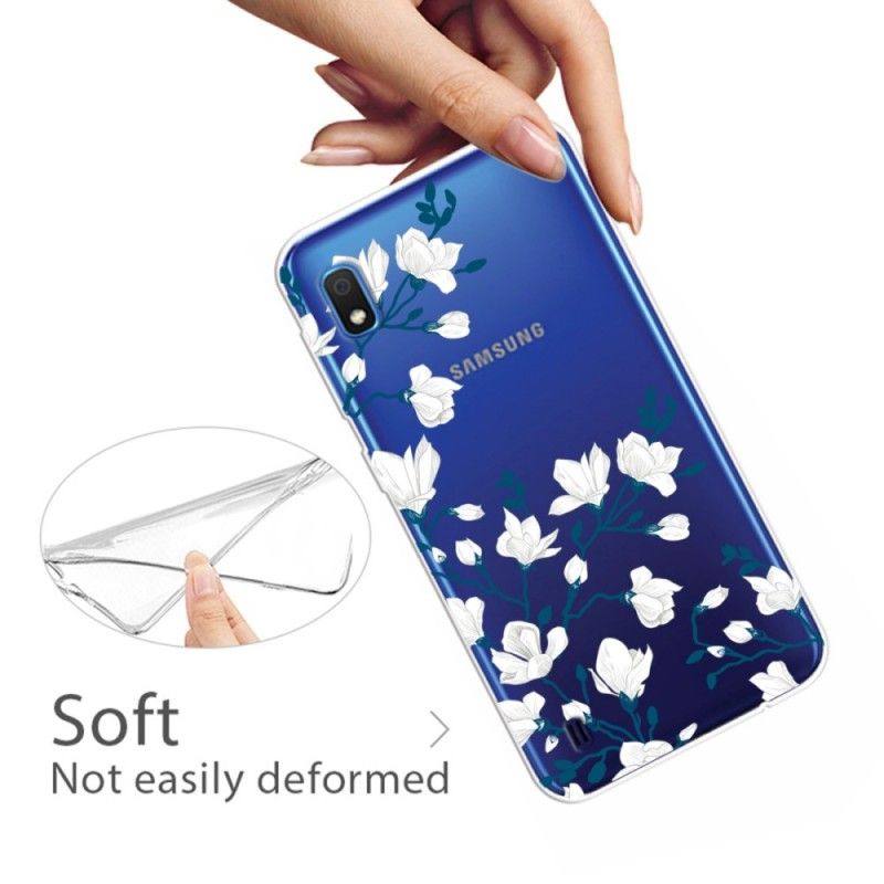 Hülle Samsung Galaxy A10 Weiße Blüten