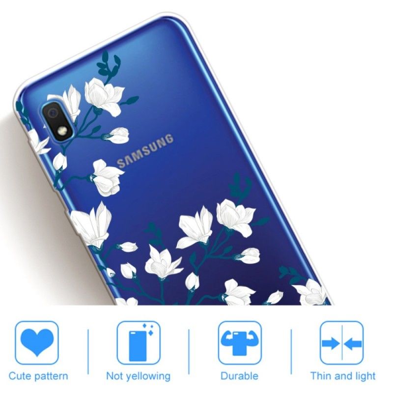 Hülle Samsung Galaxy A10 Weiße Blüten