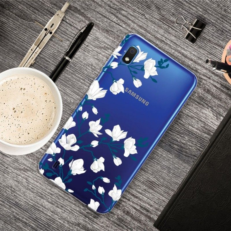 Hülle Samsung Galaxy A10 Weiße Blüten