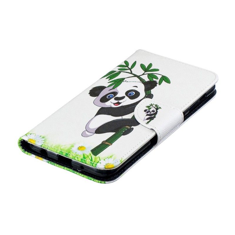 Lederhüllen Für Samsung Galaxy A10 Panda Auf Bambus
