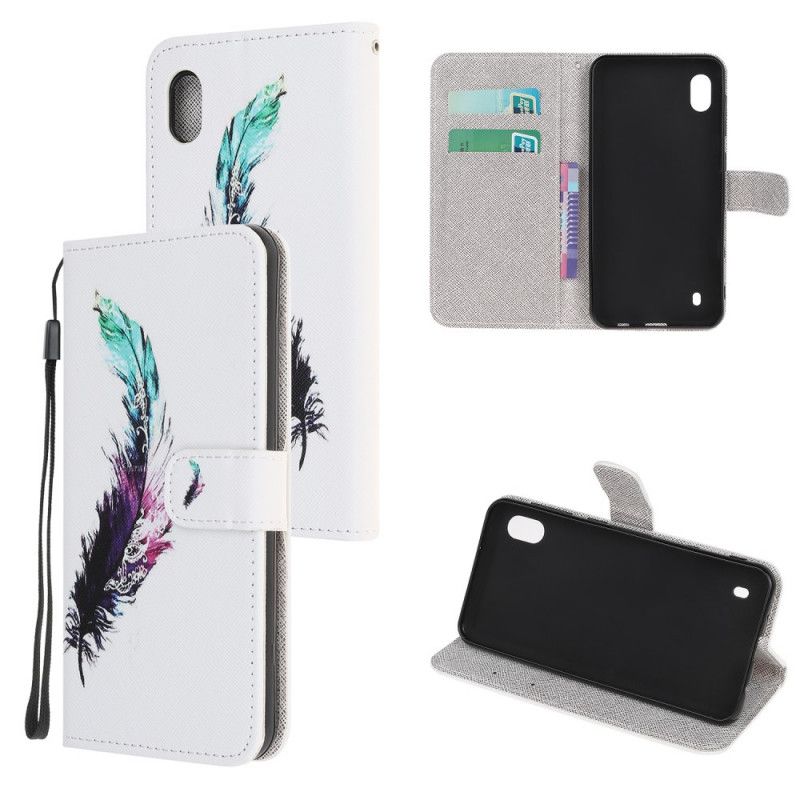 Lederhüllen Samsung Galaxy A10 Feder Mit Tanga