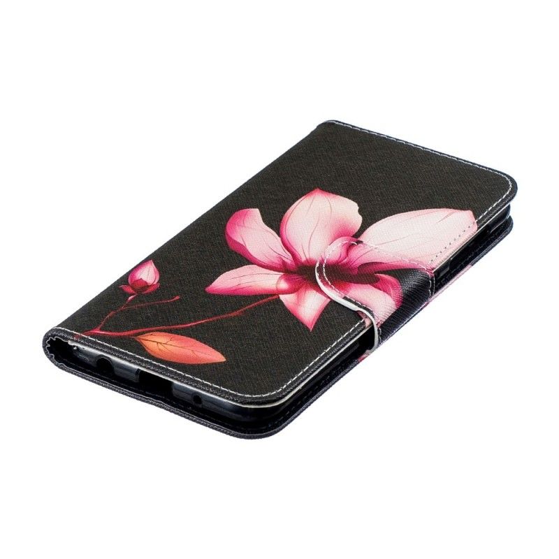 Lederhüllen Samsung Galaxy A10 Handyhülle Rosa Blume