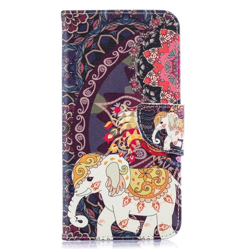 Lederhüllen Samsung Galaxy A10 Mandala Für Ethnische Elefanten