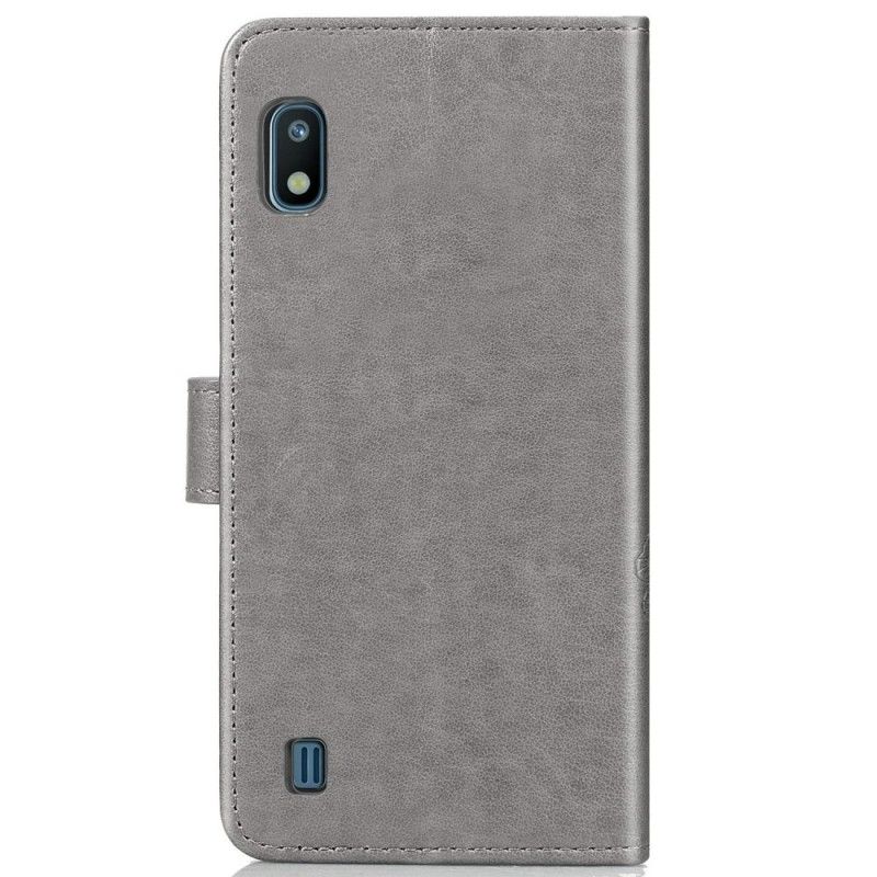 Lederhüllen Samsung Galaxy A10 Schwarz Blumendruck