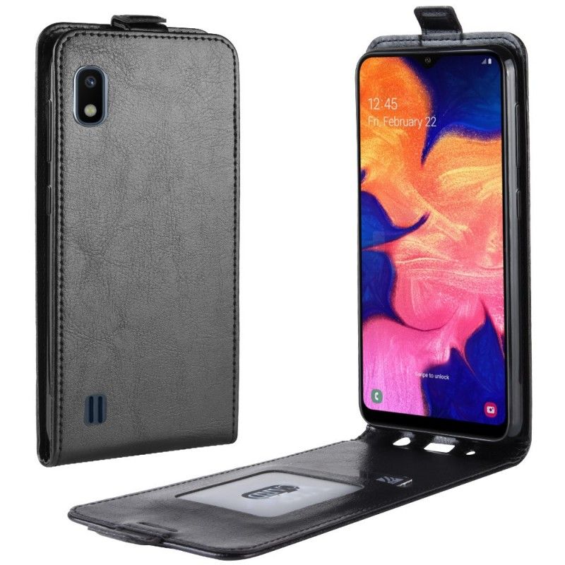 Lederhüllen Samsung Galaxy A10 Schwarz Handyhülle Faltbarer Ledereffekt