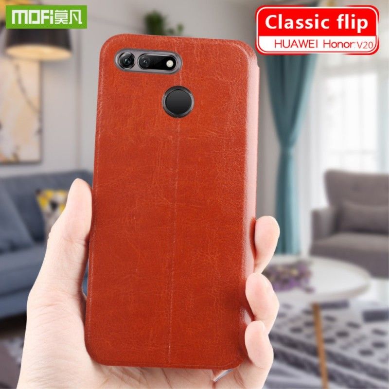 Flip Case Für Honor View 20 Schwarz Mofi