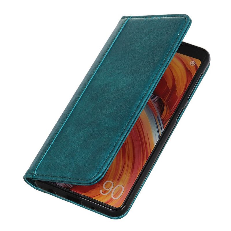 Flip Case Für Sony Xperia 5 Schwarz Geteilte Lederversion