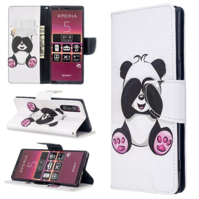 Lederhüllen Sony Xperia 5 Lustiger Panda