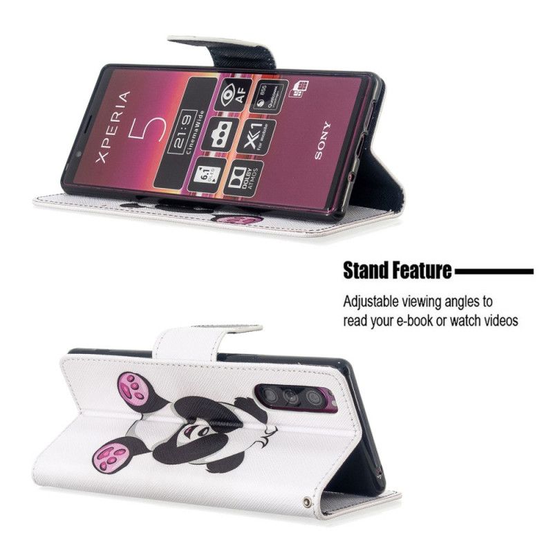Lederhüllen Sony Xperia 5 Lustiger Panda