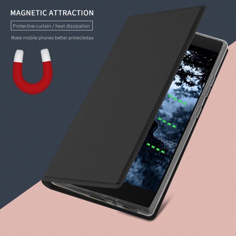 Flip Case Sony Xperia L2 Schwarz Wasserdichtes Kunstleder