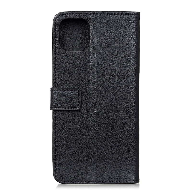 Lederhüllen Samsung Galaxy Note 10 Lite Schwarz Nüchterne Litschi