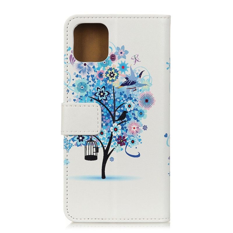 Lederhüllen Samsung Galaxy Note 10 Lite Weiß Blühender Baum