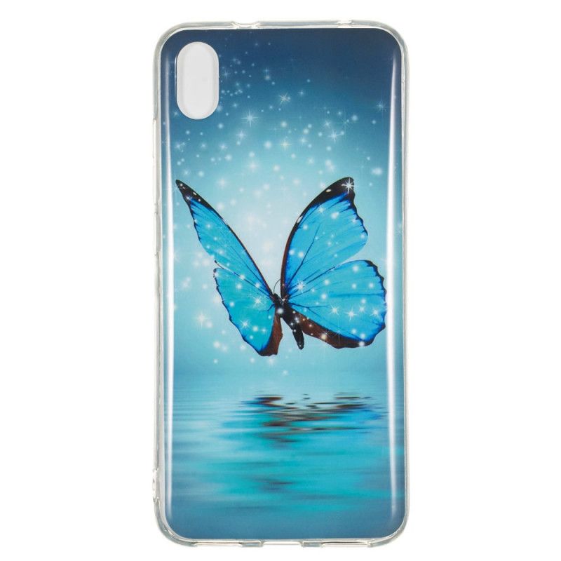 Hülle Xiaomi Redmi 7A Fluoreszierender Blauer Schmetterling