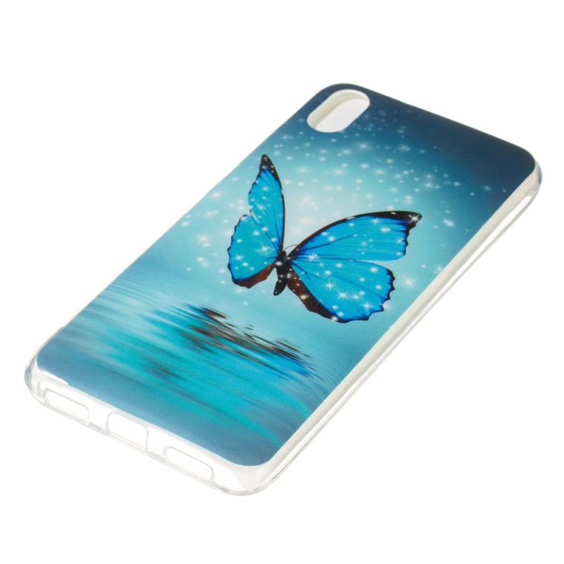 Hülle Xiaomi Redmi 7A Fluoreszierender Blauer Schmetterling
