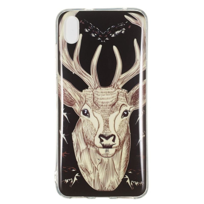 Hülle Xiaomi Redmi 7A Handyhülle Fluoreszierender Majestätischer Hirsch