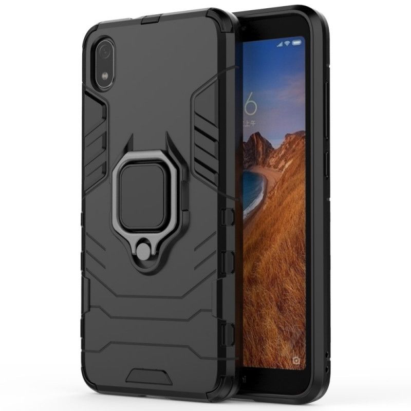 Hülle Xiaomi Redmi 7A Schwarz Widerstandsfähiger Ring