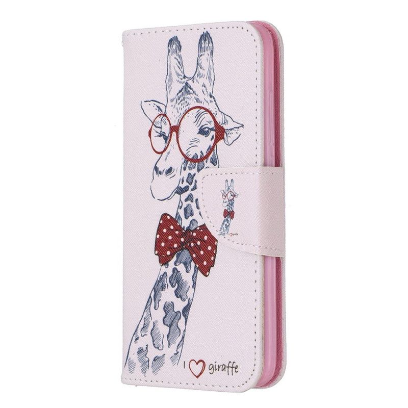 Lederhüllen Xiaomi Redmi 7A Handyhülle Nerd-Giraffe