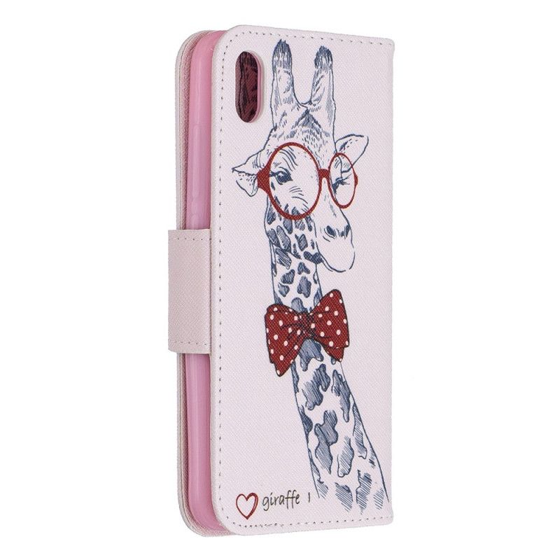 Lederhüllen Xiaomi Redmi 7A Handyhülle Nerd-Giraffe