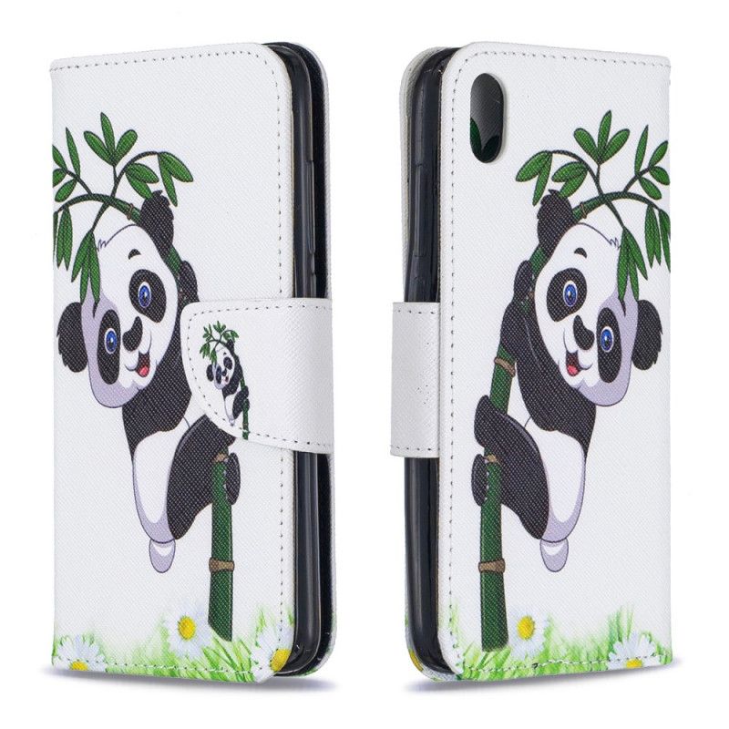 Lederhüllen Xiaomi Redmi 7A Handyhülle Panda Auf Bambus