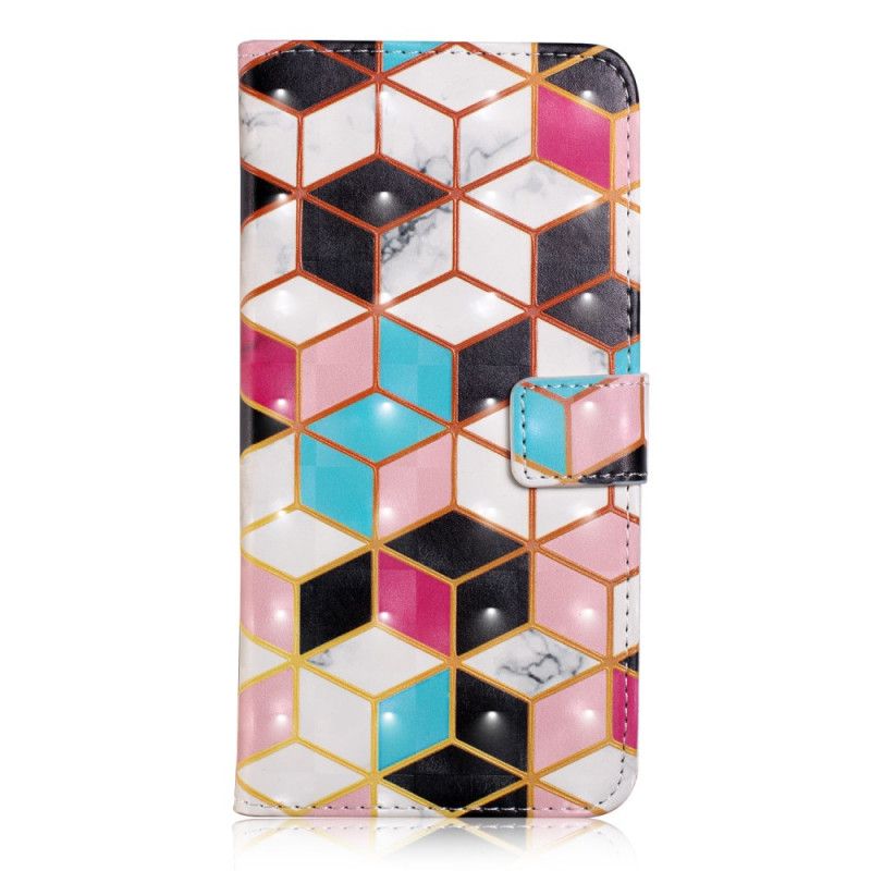 Lederhüllen Xiaomi Redmi 7A Pink Mehrfarbiger Marmor