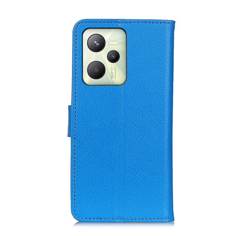 Flip Case Für Realme C35 Litschi-textur