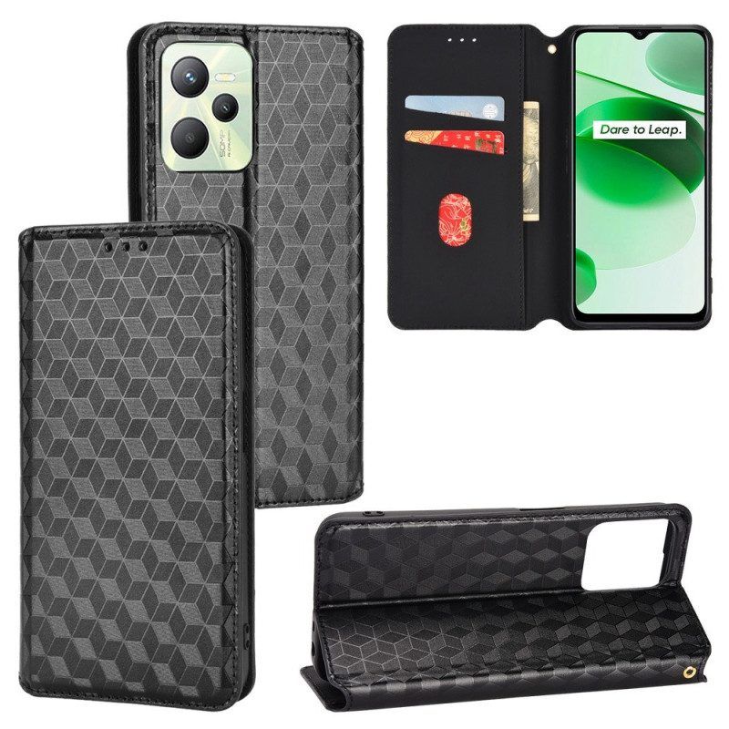 Schutzhülle Für Realme C35 Flip Case Diamanten Und Würfel