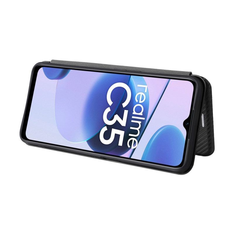 Schutzhülle Für Realme C35 Flip Case Ring Aus Kohlefaser