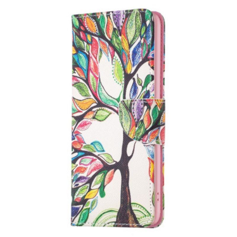 Flip Case Für iPhone 14 Pro Baummalerei