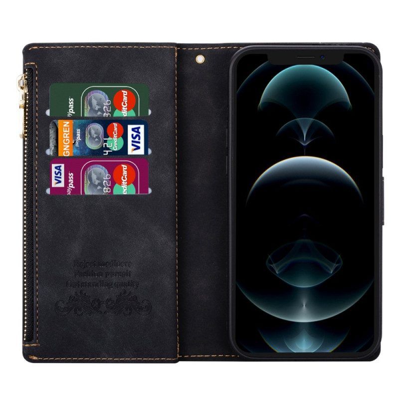 Flip Case Für iPhone 14 Pro Geldbörse Vollständiges Portfolio