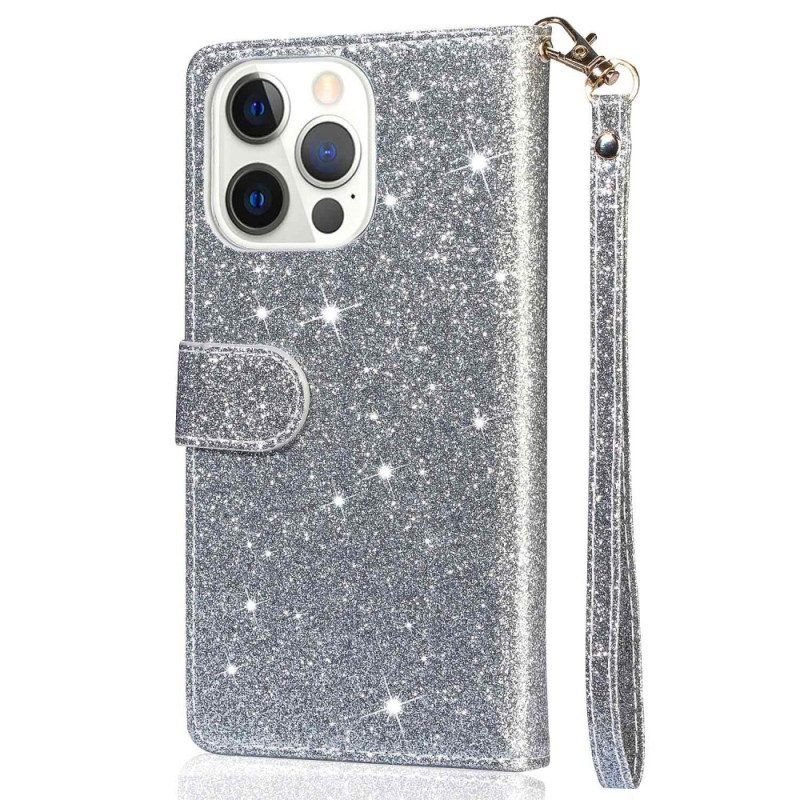 Flip Case Für iPhone 14 Pro Pailletten-glitzer-stil