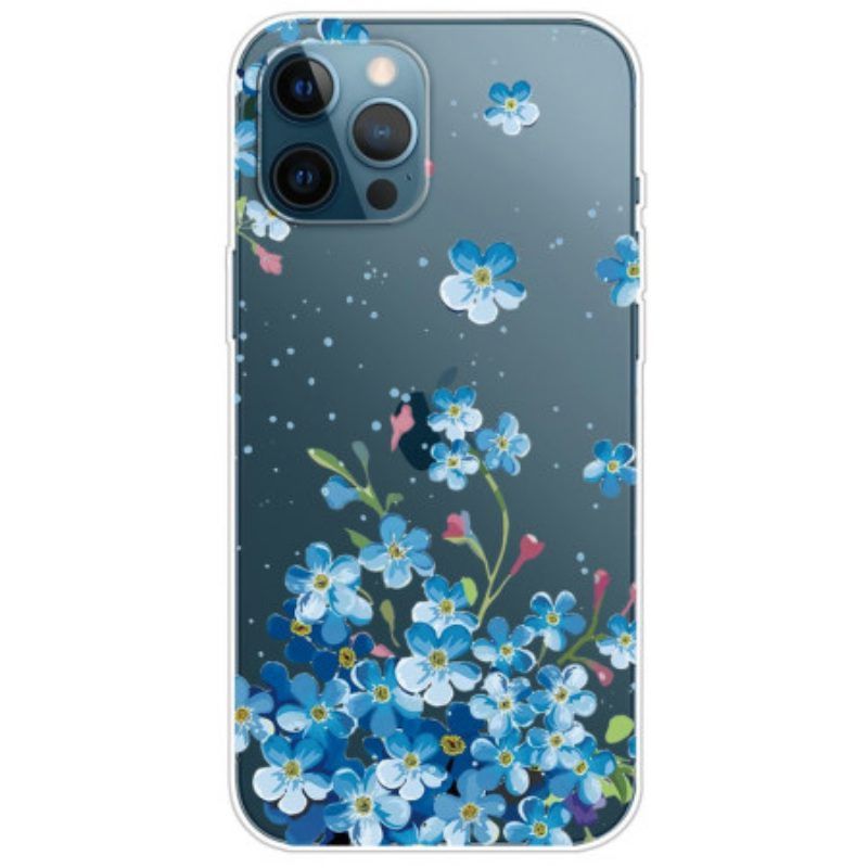Handyhülle Für iPhone 14 Pro Nahtlose Blaue Blumen