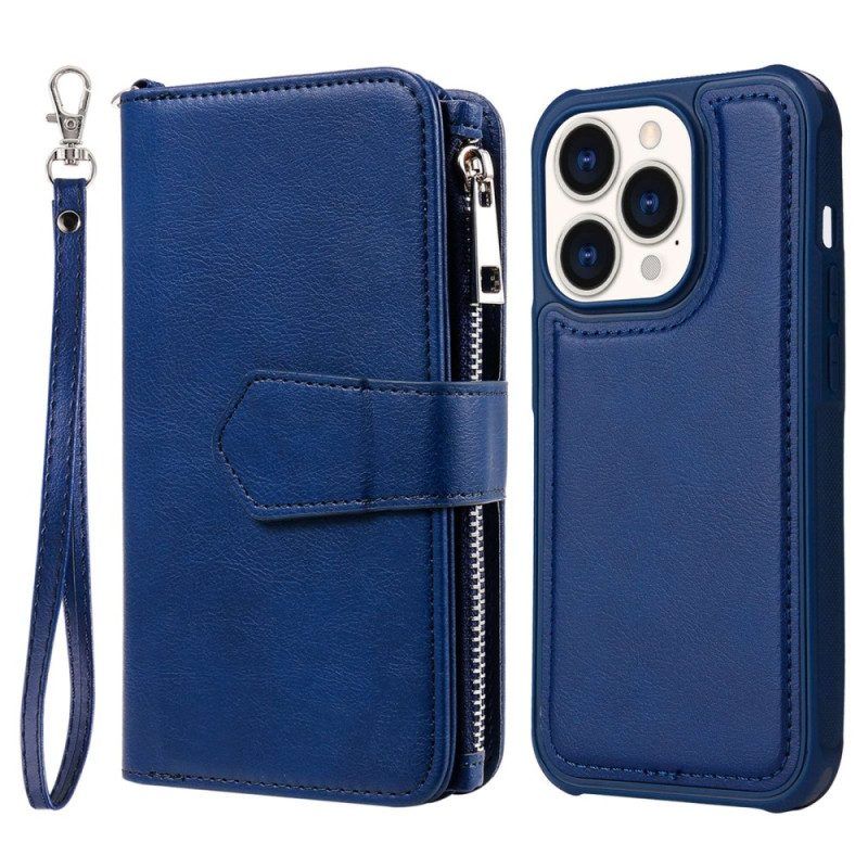 Hülle Flip Case Für iPhone 14 Pro Geldbörse Brieftasche Mit Abnehmbarem