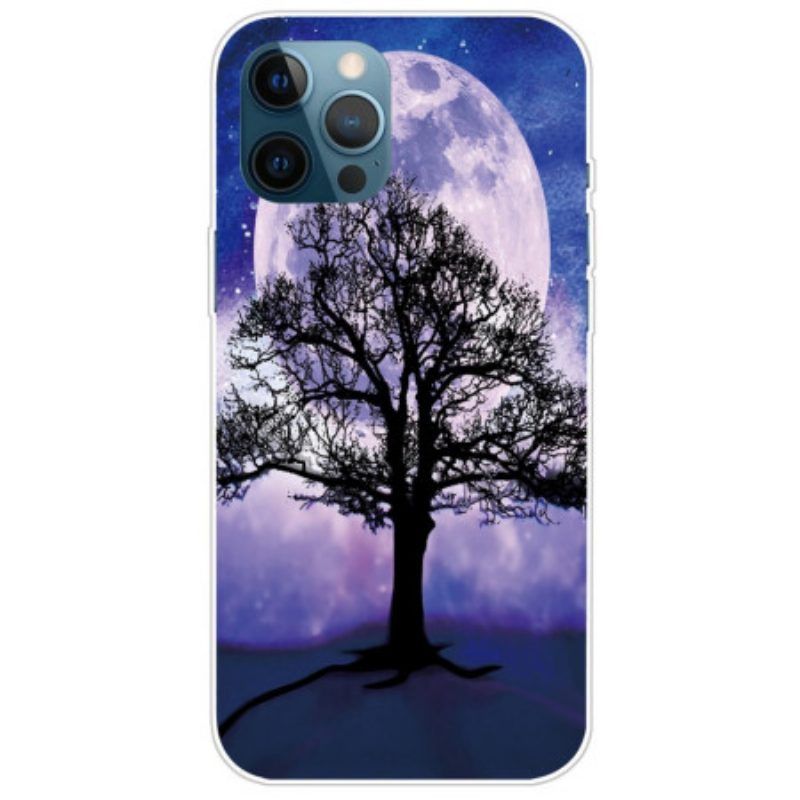 Hülle Für iPhone 14 Pro Baum Unter Dem Mond