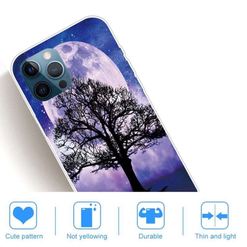 Hülle Für iPhone 14 Pro Baum Unter Dem Mond