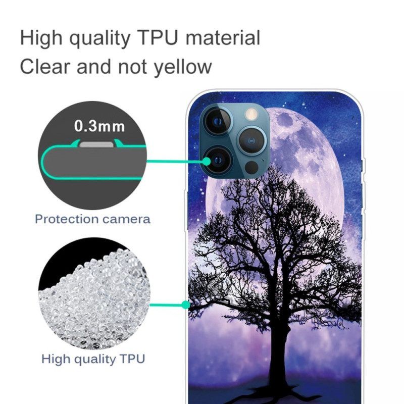 Hülle Für iPhone 14 Pro Baum Unter Dem Mond